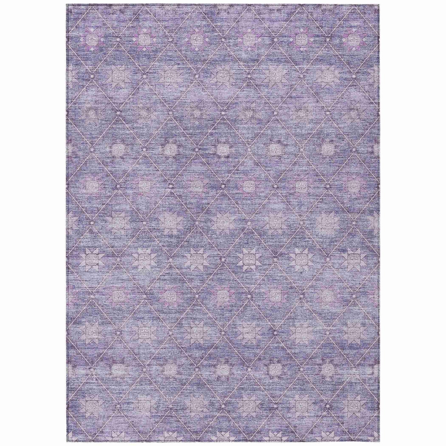 Uraas Purple Washable Indoor-Outdoor Rug