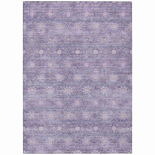 Uraas Purple Washable Indoor-Outdoor Rug