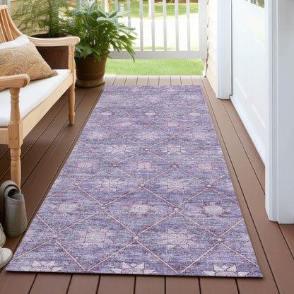Uraas Purple Washable Indoor-Outdoor Rug