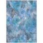 Uraien Blue Washable Indoor-Outdoor Rug