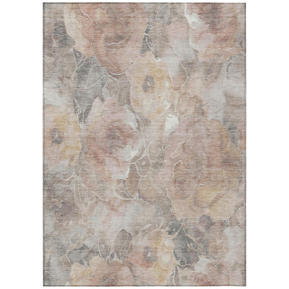 Uraien Brown Washable Indoor-Outdoor Rug