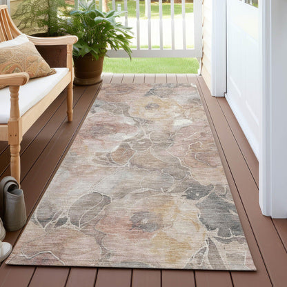 Uraien Brown Washable Indoor-Outdoor Rug