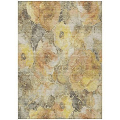 Uraien Gold Washable Indoor-Outdoor Rug