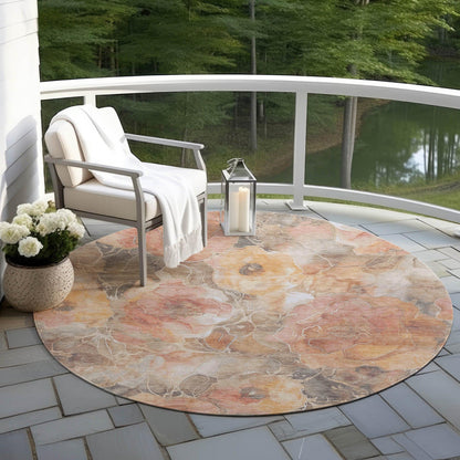 Uraien Peach Washable Indoor-Outdoor Rug