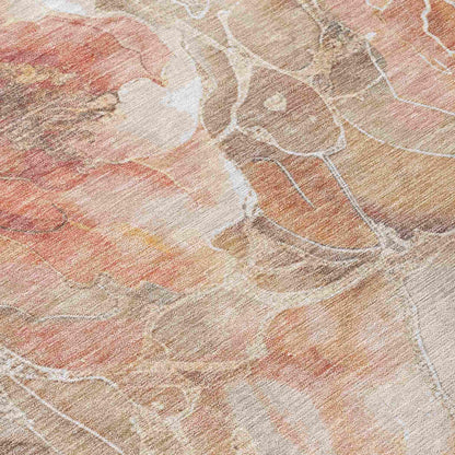 Uraien Peach Washable Indoor-Outdoor Rug