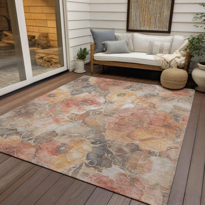 Uraien Peach Washable Indoor-Outdoor Rug