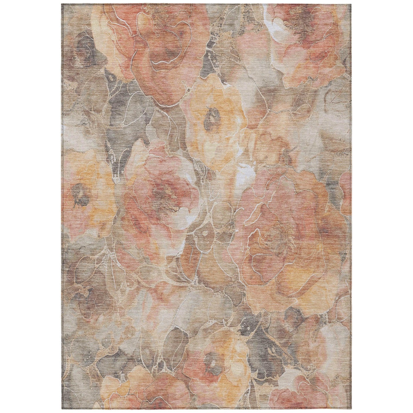 Uraien Peach Washable Indoor-Outdoor Rug