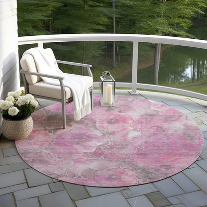 Uraien Pink Washable Indoor-Outdoor Rug