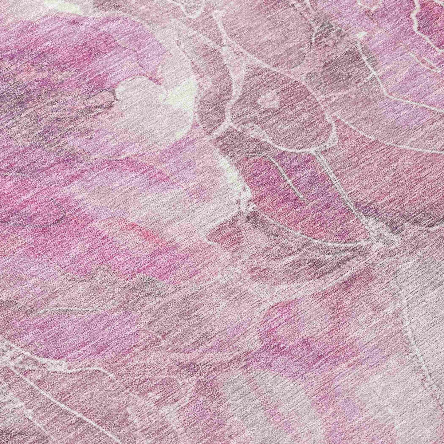Uraien Pink Washable Indoor-Outdoor Rug