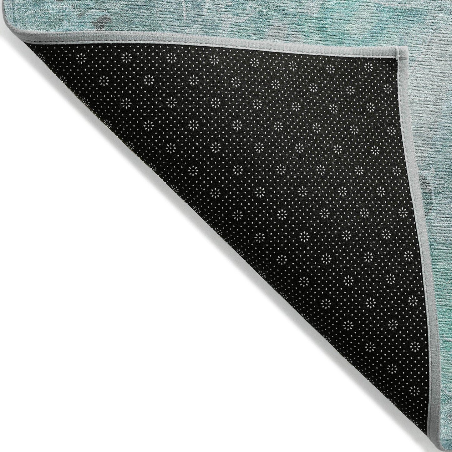 Uraien Teal Washable Indoor-Outdoor Rug