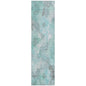 Uraien Teal Washable Indoor-Outdoor Rug