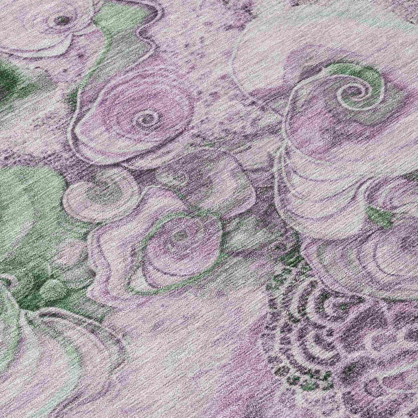 Uraion Green Washable Indoor-Outdoor Rug