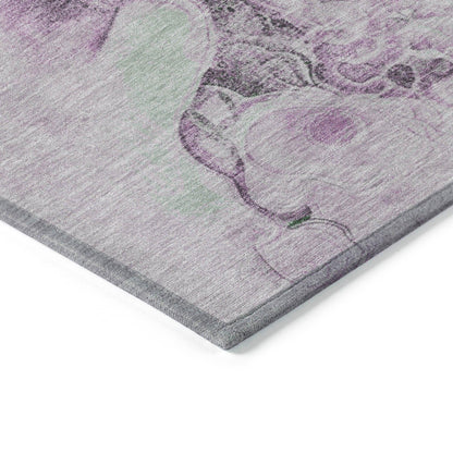 Uraion Green Washable Indoor-Outdoor Rug