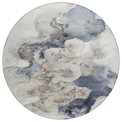 Uraion Ivory Washable Indoor-Outdoor Rug