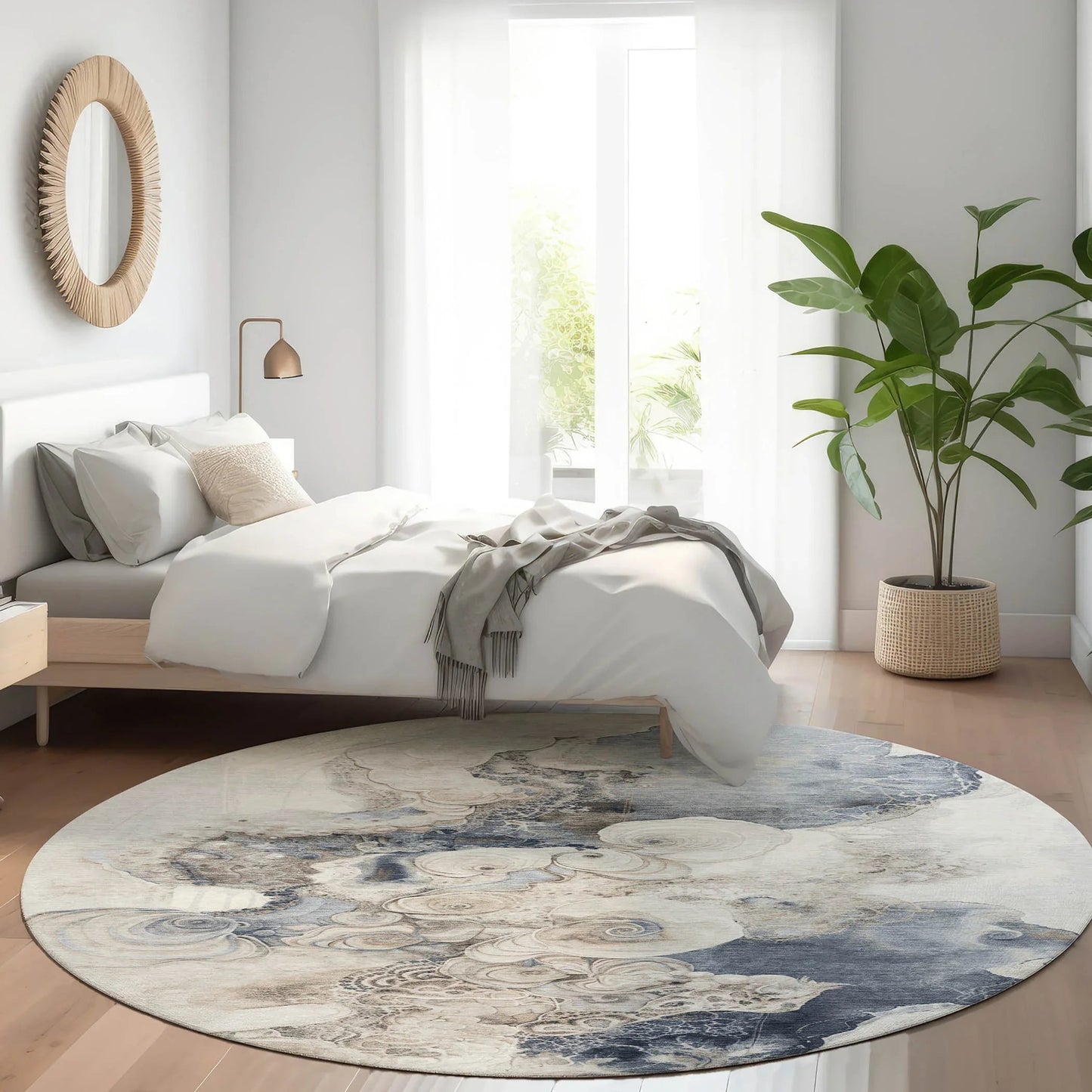 Uraion Ivory Washable Indoor-Outdoor Rug