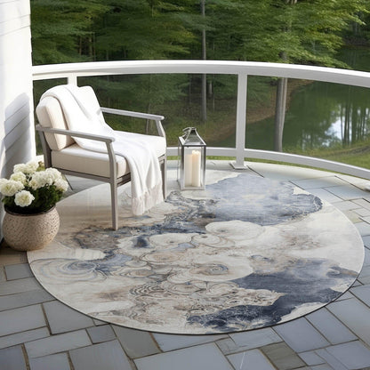Uraion Ivory Washable Indoor-Outdoor Rug