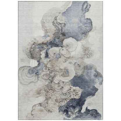 Uraion Ivory Washable Indoor-Outdoor Rug