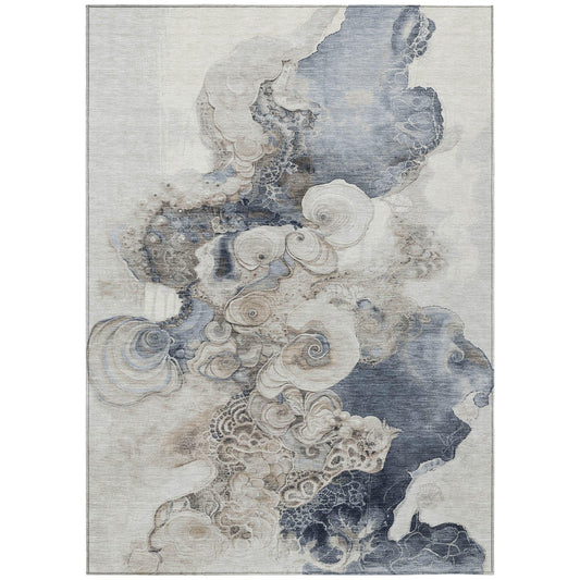 Uraion Ivory Washable Indoor-Outdoor Rug