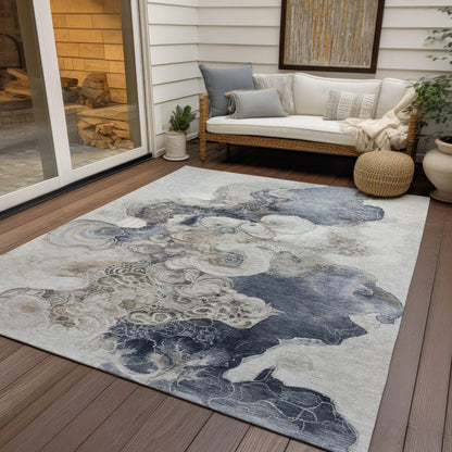 Uraion Ivory Washable Indoor-Outdoor Rug