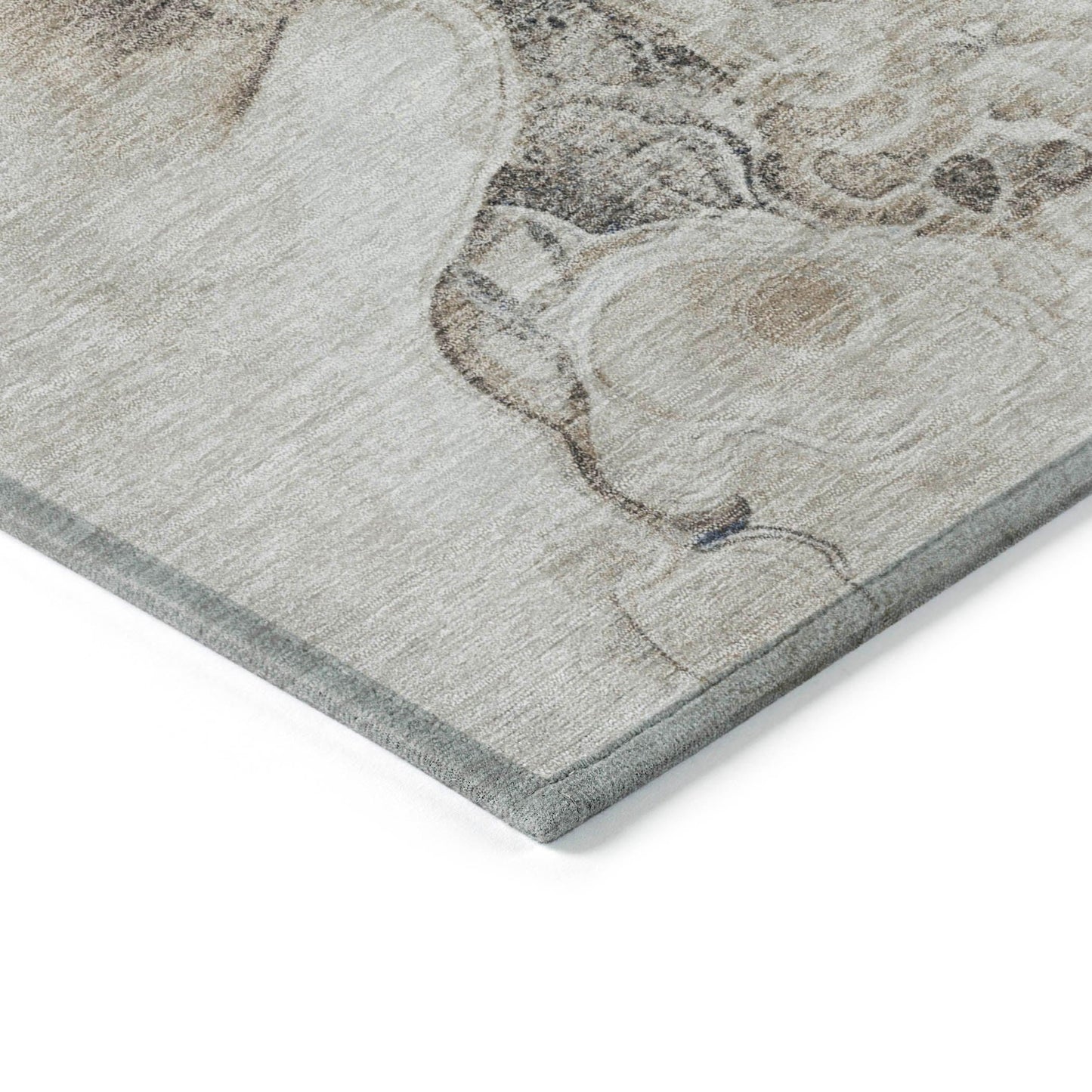 Uraion Ivory Washable Indoor-Outdoor Rug