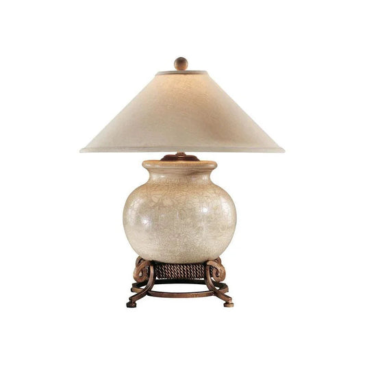 Urn With Stand Porcelain Made Table Lamp - LOOMLAN - Wildwood - Table Lamps