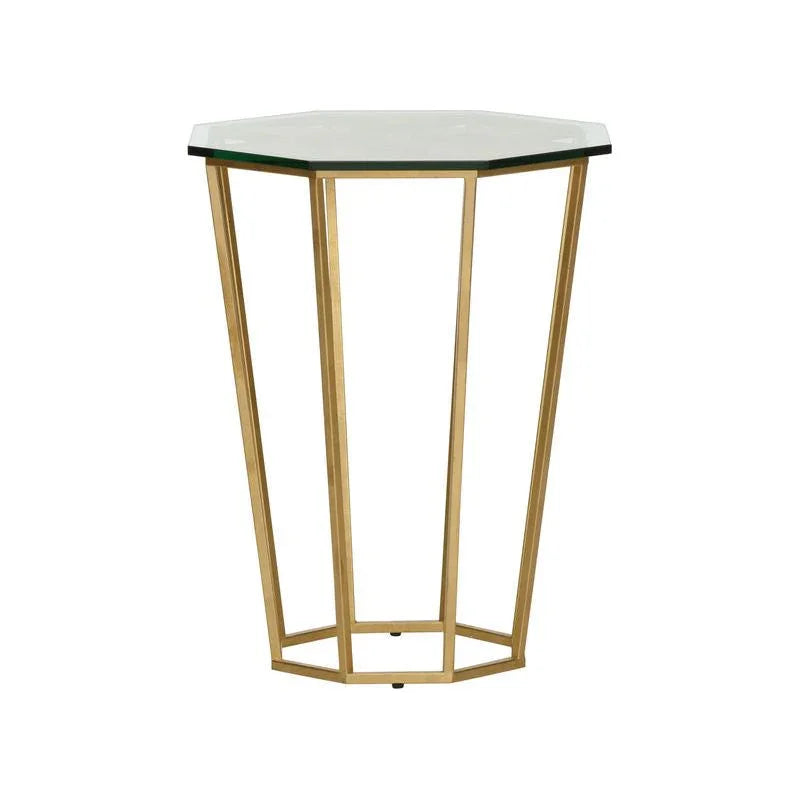Ursa Glass To Geometric Side Table - LOOMLAN - Chelsea House - Side Tables