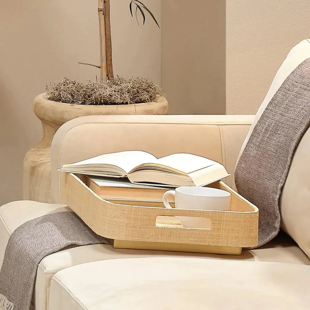 Utopia Footed Raffia Tray