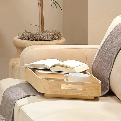 Utopia Footed Raffia Tray