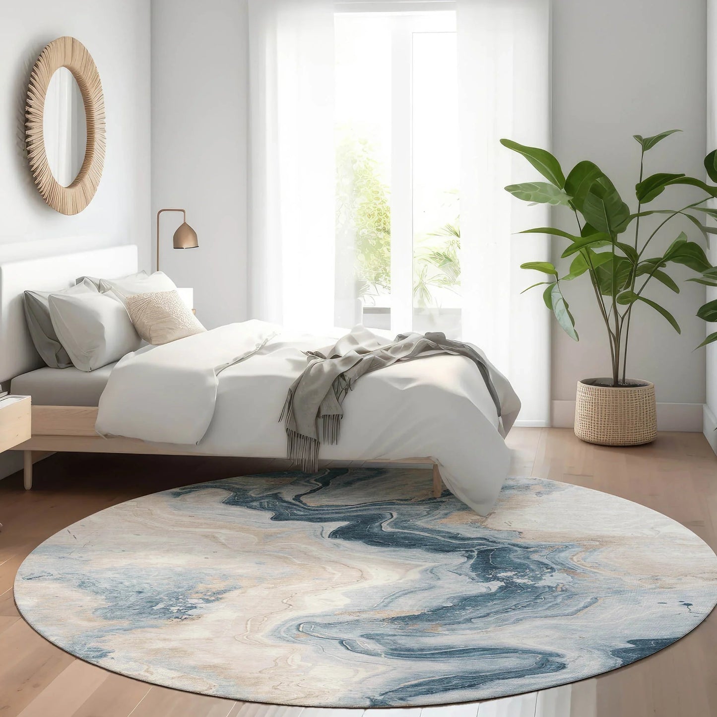 Vaelain Beige Washable Indoor-Outdoor Rug