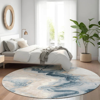 Vaelain Beige Washable Indoor-Outdoor Rug