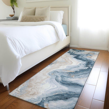 Vaelain Beige Washable Indoor-Outdoor Rug