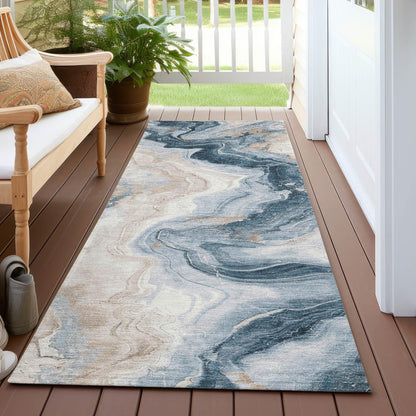 Vaelain Beige Washable Indoor-Outdoor Rug