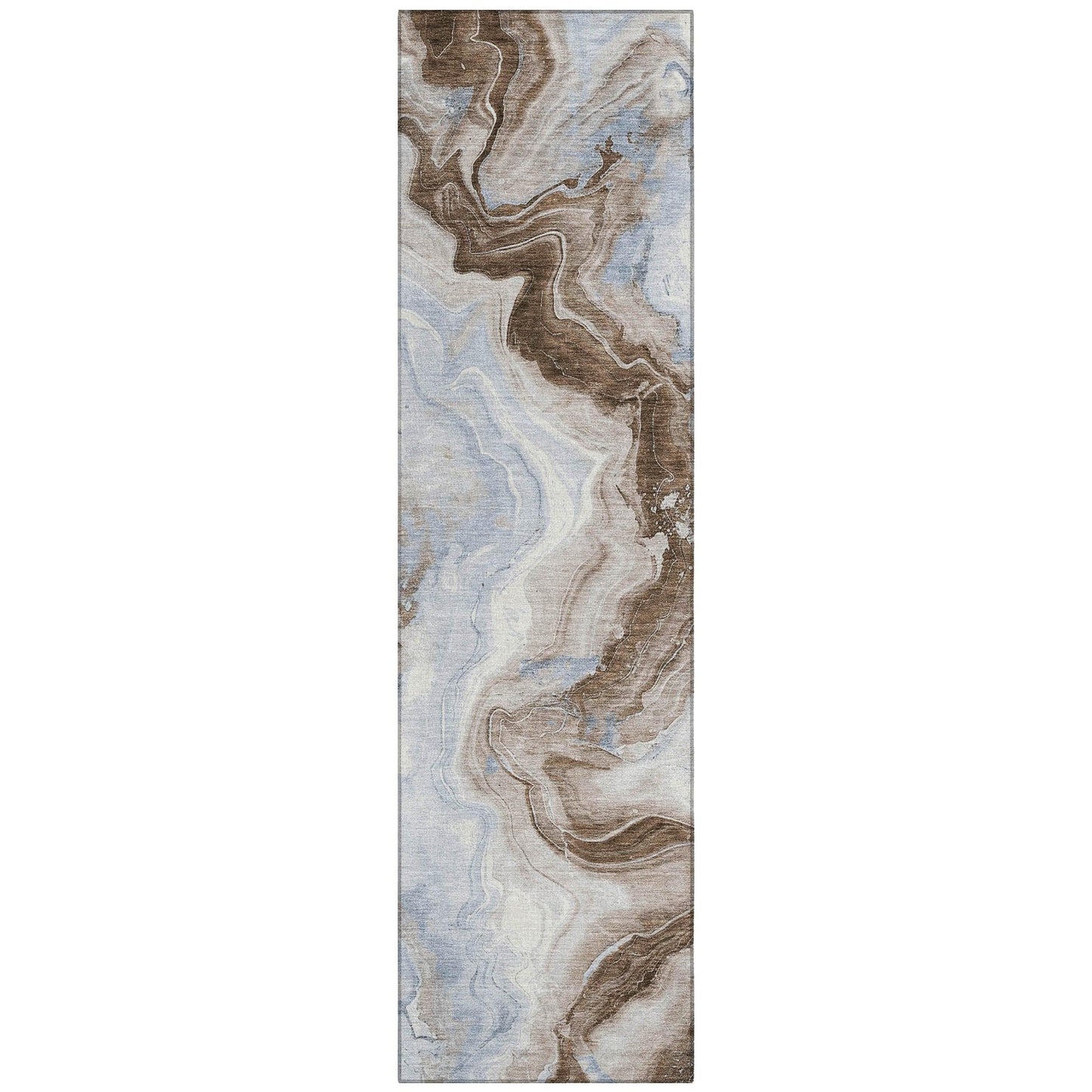 Vaelain Brown Washable Indoor-Outdoor Rug