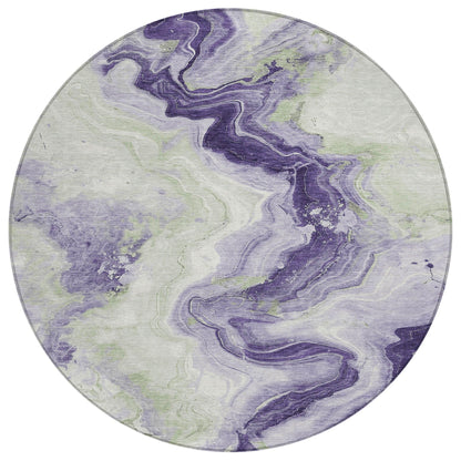 Vaelain Purple Washable Indoor-Outdoor Rug