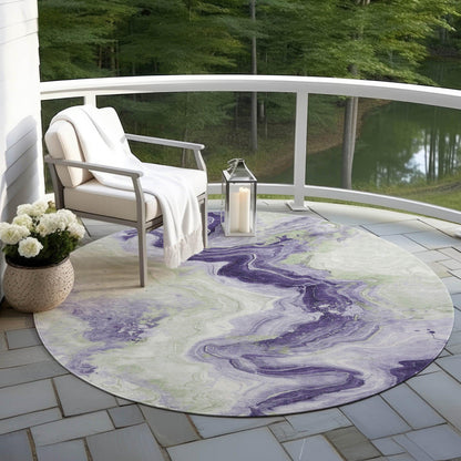 Vaelain Purple Washable Indoor-Outdoor Rug