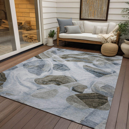 Vaelanor Blue Washable Indoor-Outdoor Rug