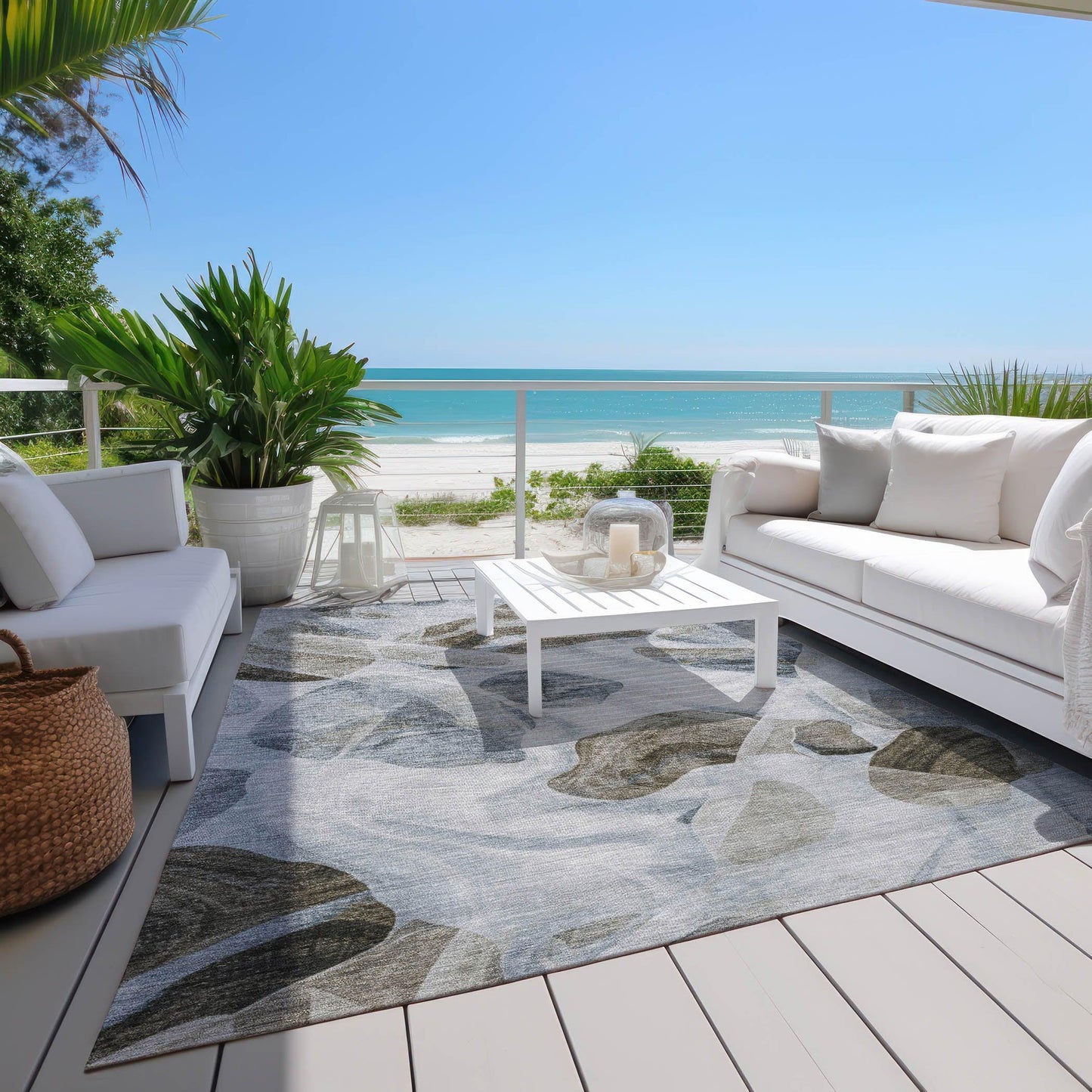 Vaelanor Blue Washable Indoor-Outdoor Rug