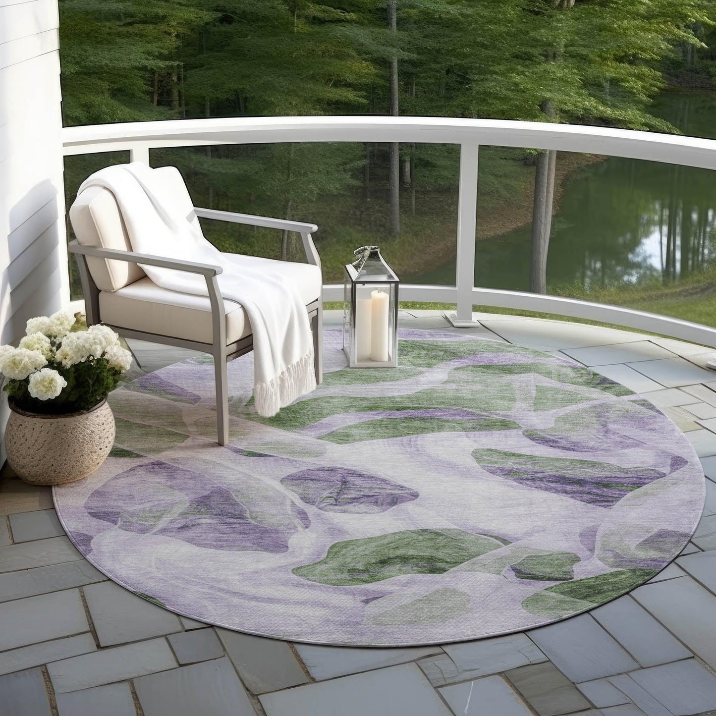 Vaelanor Purple Washable Indoor-Outdoor Rug