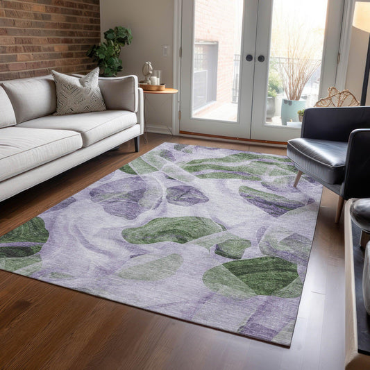 Vaelanor Purple Washable Indoor-Outdoor Rug