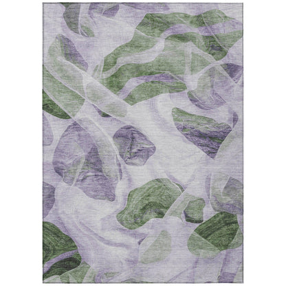 Vaelanor Purple Washable Indoor-Outdoor Rug