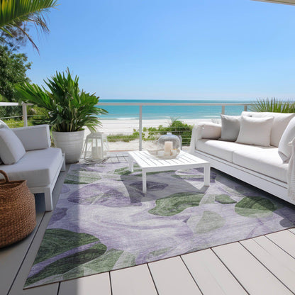 Vaelanor Purple Washable Indoor-Outdoor Rug