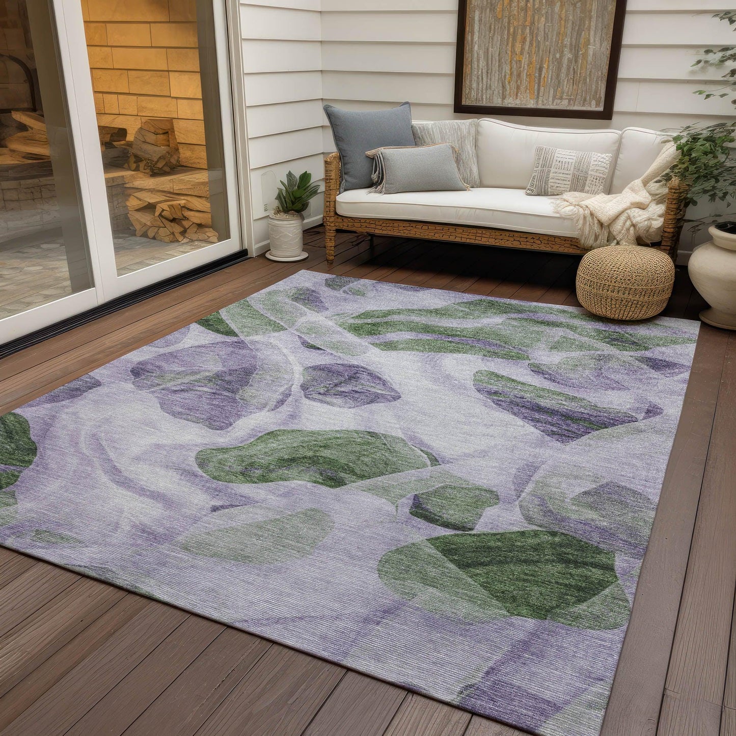 Vaelanor Purple Washable Indoor-Outdoor Rug
