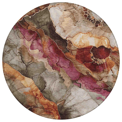 Vaelara Brown Washable Indoor-Outdoor Rug