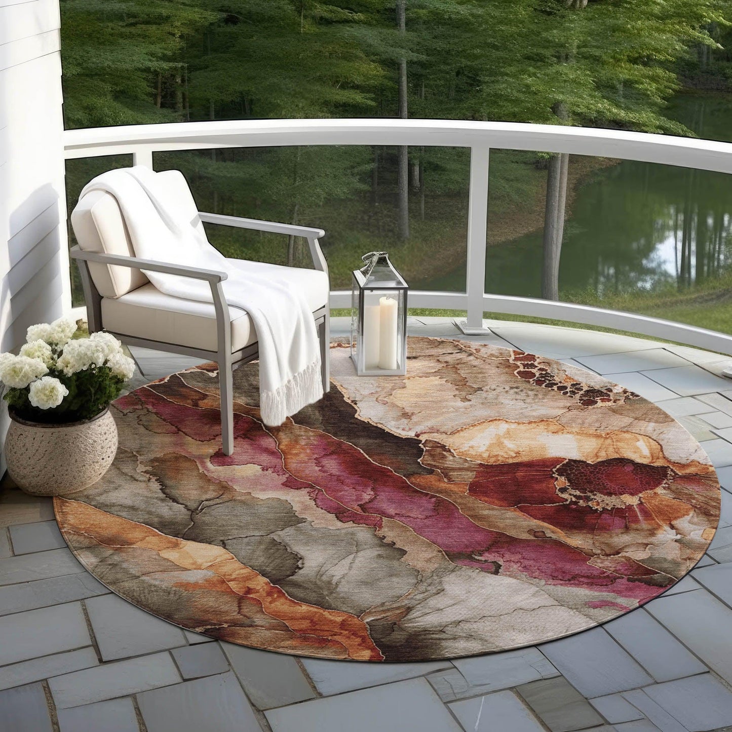 Vaelara Brown Washable Indoor-Outdoor Rug