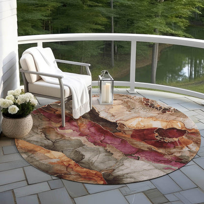 Vaelara Brown Washable Indoor-Outdoor Rug