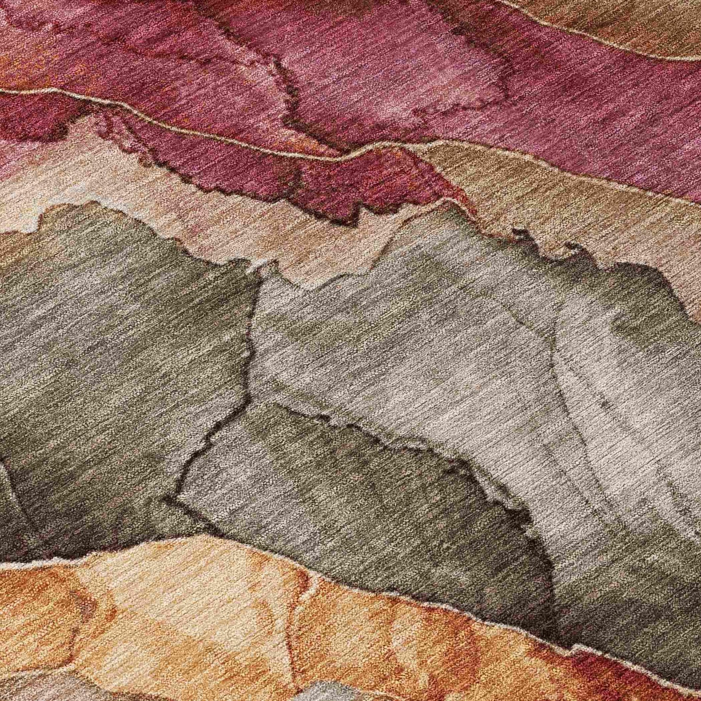 Vaelara Brown Washable Indoor-Outdoor Rug