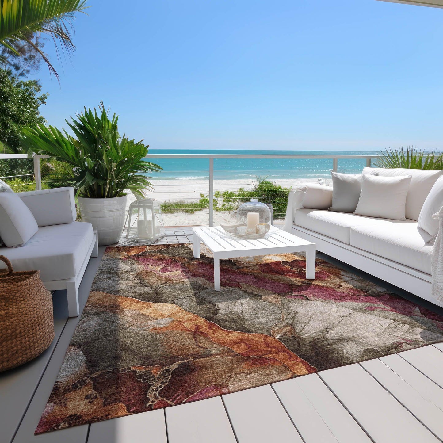 Vaelara Brown Washable Indoor-Outdoor Rug