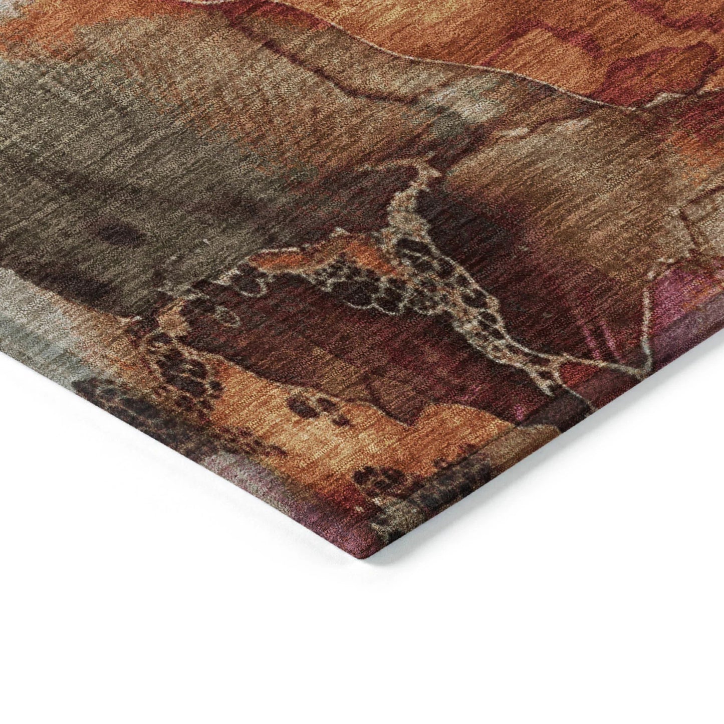 Vaelara Brown Washable Indoor-Outdoor Rug