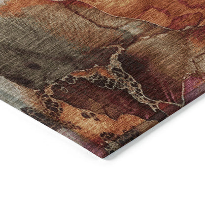 Vaelara Brown Washable Indoor-Outdoor Rug