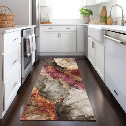 Vaelara Brown Washable Indoor-Outdoor Rug